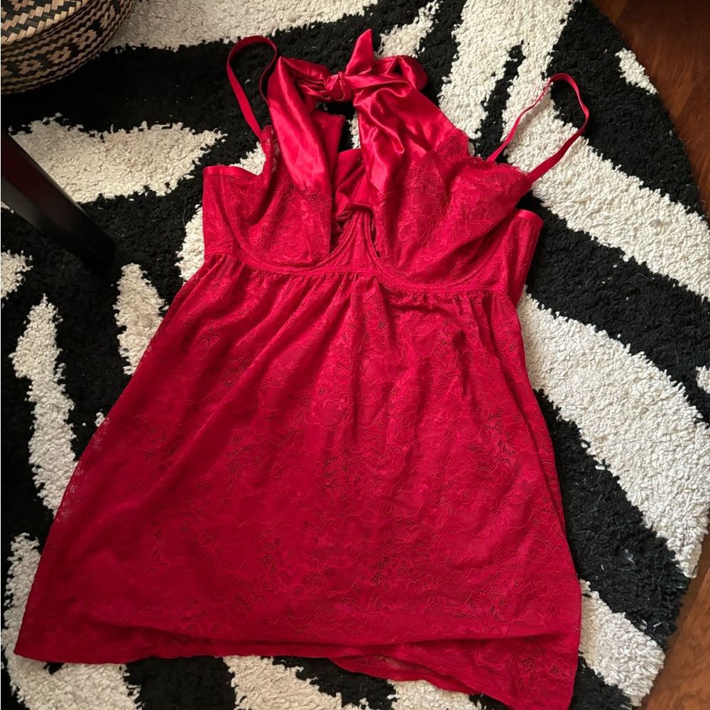 Torrid Red Chemise V-Neck Empire Waist Sleepwear